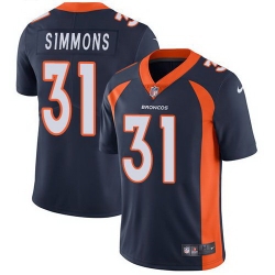 Nike Broncos 31 Justin Simmons Navy Alternate Vapor Untouchable Limited Jersey