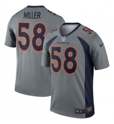 Nike Broncos 58 Von Miller Gray Inverted Legend Jersey