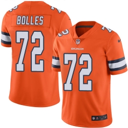 Nike Broncos #72 Garett Bolles Orange Mens Stitched NFL Limited Rush Jersey