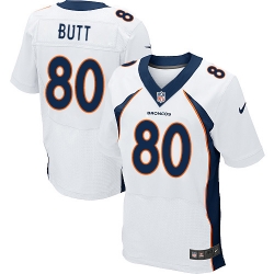 Nike Broncos #80 Jake Butt White Mens Stitched NFL New Elite Jersey