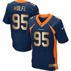 Nike Broncos #95 Derek Wolfe Navy Blue Alternate Mens Stitched NFL New Elite Gold Jersey