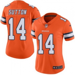 Nike Broncos #14 Courtland Sutton Orange Womens Stitched NFL Limited Rush Jersey