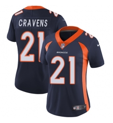 Nike Broncos #21 Su a Cravens Blue Alternate Womens Stitched NFL Vapor Untouchable Limited Jersey