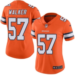 Nike Broncos #57 Demarcus Walker Orange Womens Stitched NFL Limited Rush Jersey