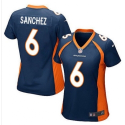 Nike Broncos #6 Mark Sanchez Blue Alternate Womens Stitched NFL New Elite Jersey