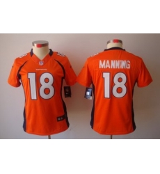 Nike Women Denver Broncos #18 Manning Orange Color[NIKE LIMITED Jersey]