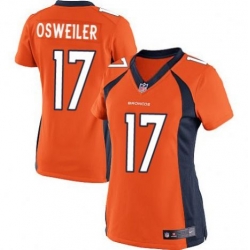 Women Denver Broncos #17 Brock osweiler Orange Stitched NFL Jersey