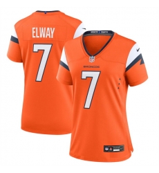 Women Denver Broncos 7 John Elway Orange 2024 Stitched Jersey