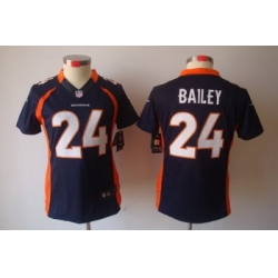 Women Nike Denver Broncos 24# Bailey Blue Color[NIKE LIMITED Jersey]