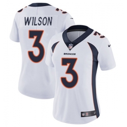 Women's Denver Broncos #3 Russell Wilson White Vapor Limited Stitched Jersey