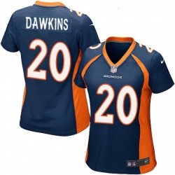 Womens Nike Denver Broncos 20 Brian Dawkins Game Navy Blue Alternate NFL Jersey