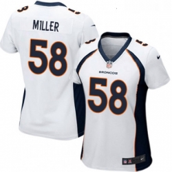 Womens Nike Denver Broncos 58 Von Miller Game White NFL Jersey