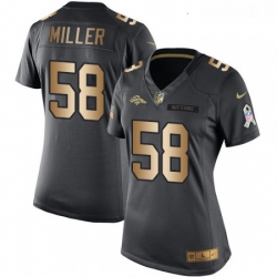 Womens Nike Denver Broncos 58 Von Miller Limited BlackGold Salute to Service NFL Jersey