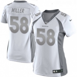 Womens Nike Denver Broncos 58 Von Miller Limited White Platinum NFL Jersey