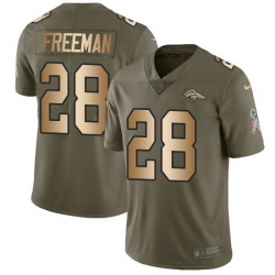 Nike Broncos #28 Royce Freeman Olive Gold Youth Stitched NFL Limited 2017 Salute to Service Jersey