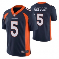 Youth Denver Broncos 5 Randy Gregory Navy Vapor Untouchable Limited Stitched Jersey