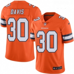 Youth Nike Denver Broncos 30 Terrell Davis Elite Orange Rush Vapor Untouchable NFL Jersey