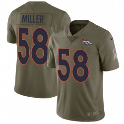 Youth Nike Denver Broncos 58 Von Miller Limited Olive 2017 Salute to Service NFL Jersey