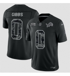 Men Detroit Lions  0 Jahmyr Gibbs Black F U S E  2026 Salute to Service Limited Stitched Football Jersey