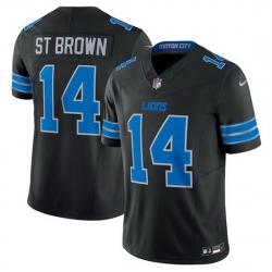 Men Detroit Lions 14 Amon Ra St  Brown Black 2024 F U S E  2nd Alternate Vapor Limited Stitched Jersey