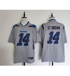 Men Detroit Lions  14 Amon Ra St  Brown Silver 2026 Rivalries Collection Limited Stitched Football Jersey