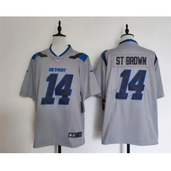 Men Detroit Lions  14 Amon Ra St  Brown Silver 2026 Rivalries Collection Limited Stitched Football Jersey