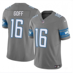 Men Detroit Lions 16 Jared Goff Grey 2023 F U S E  Vapor Untouchable Limited Stitched Jersey