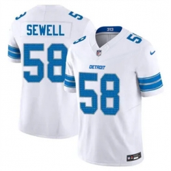 Men Detroit Lions 58 Penei Sewell White 2024 F U S E Alternate Vapor Limited Stitched Jersey