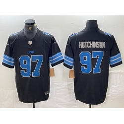 Men Detroit Lions 97 Aidan Hutchinson Black 2024 F U S E  2nd Alternate Vapor Limited Stitched Jersey