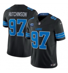 Men Detroit Lions 97 Aidan Hutchinson Black 2024 F U S E  With 1 Star C Patch 2nd Alternate Vapor Limited Stitched Jersey