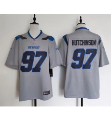 Men Detroit Lions  97 Aidan Hutchinson Silver 2026 Rivalries Collection Limited Stitched Football Jersey