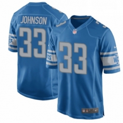 Men Nike Detroit Lions 33 Kerryon Johnson Game Blue Team Color NFL Jersey