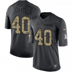 Men Nike Detroit Lions 40 Jarrad Davis Limited Black 2016 Salute to Service NFL Jersey