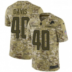 Men Nike Detroit Lions 40 Jarrad Davis Limited Camo 2018 Salute to Service NFL Jersey