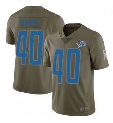 Men Nike Detroit Lions 40 Jarrad Davis Limited Olive 2017 Salute to Service NFL Jersey