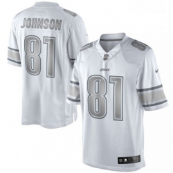 Men Nike Detroit Lions 81 Calvin Johnson Limited White Platinum NFL Jersey