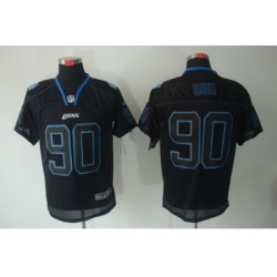 Nike Detroit Lions 90 Ndamukong Suh Black Elite Lights Out NFL Jersey