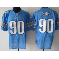 Nike Detroit Lions 90 Ndamukong Suh Blue Elite NFL Jersey