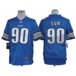 Nike Detroit Lions 90 Ndamukong Suh Blue Limited NFL Jersey