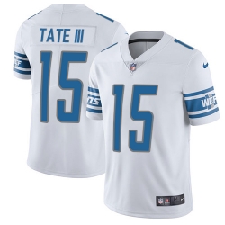 Nike Lions #15 Golden Tate III White Mens Stitched NFL Limited Jersey