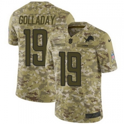 Nike Lions #19 Kenny Golladay Camo Mens Stitched NFL Limited 2018 Salute To Service Jersey