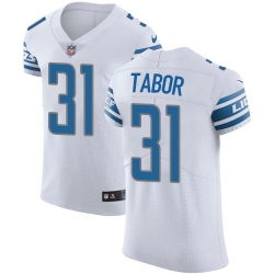 Nike Lions #31 Teez Tabor White Mens Stitched NFL Vapor Untouchable Elite Jersey