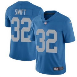 Nike Lions 32 D 27Andre Swift Blue Throwback Men Stitched NFL Vapor Untouchable Limited Jersey