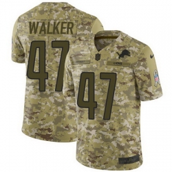 Nike Lions #47 Tracy Walker Camo Mens Stitched NFL Limited 2018 Salute To Service Jersey