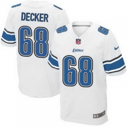 Nike Lions #68 Taylor Decker White Mens Stitched NFL Elite Jersey