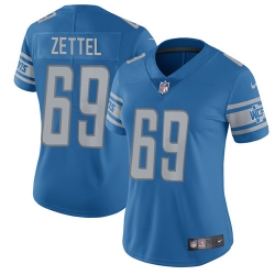 Nike Lions #69 Anthony Zettel Light Blue Team Color Womens Stitched NFL Vapor Untouchable Limited Jersey