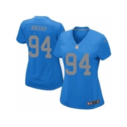 Nike NFL Detroit Lions #94 Ziggy Ansah Limited Women's Blue Alternate Jersey