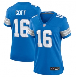 Women Detroit Lions 16 Jared Goff Blue Stitched Jersey