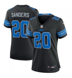 Women Detroit Lions 20 Barry Sanders Black 2nd Alternate Stitched Jersey