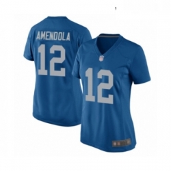 Womens Detroit Lions 12 Danny Amendola Game Blue Alternate Football Jersey